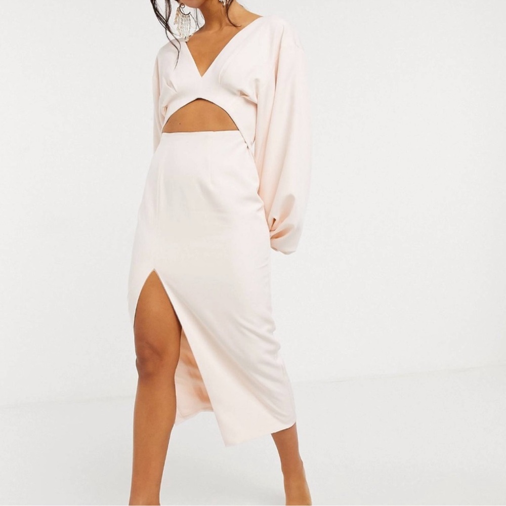 ASOS Buttermilk Cutout Midi Dress – Size Large